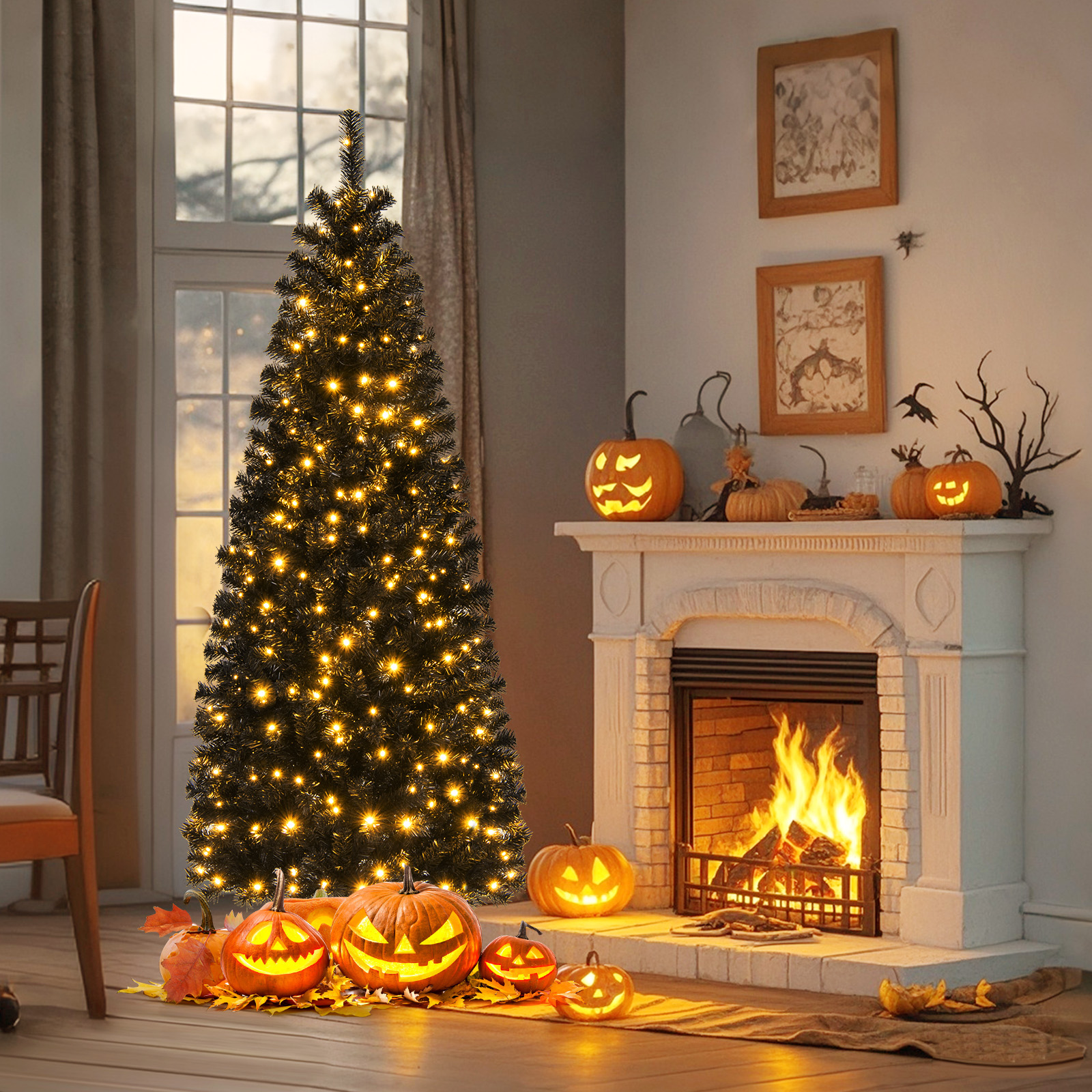 Costway 6 FT Artificial Halloween Tree with 618 Branch Tips