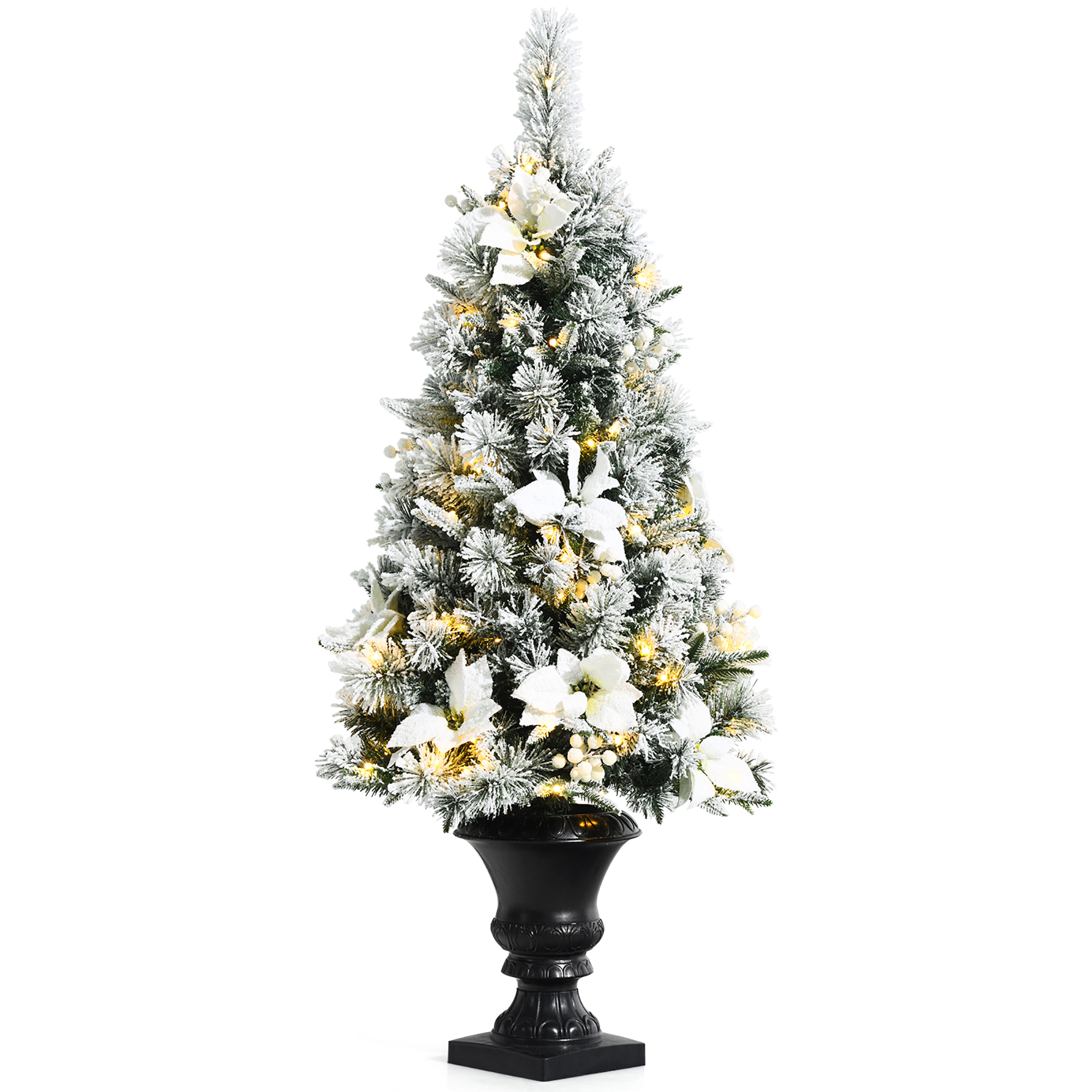 Costway 4ft Pre-lit Snowy Christmas Entrance Tree