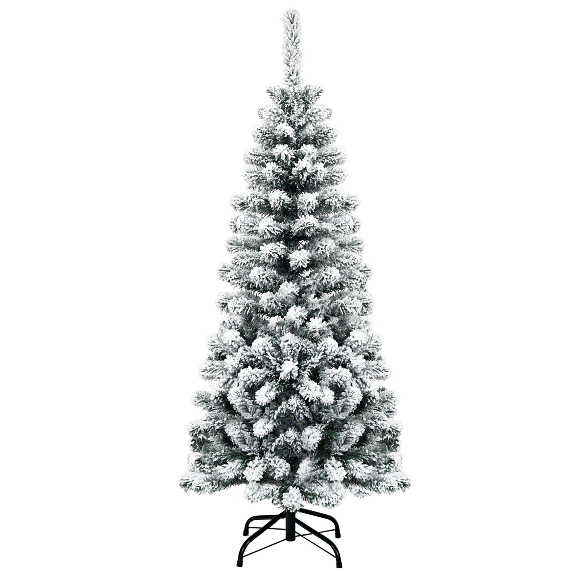 Costway 4.5Ft Unlit Hinged Snow Flocked Artificial Xmas tree