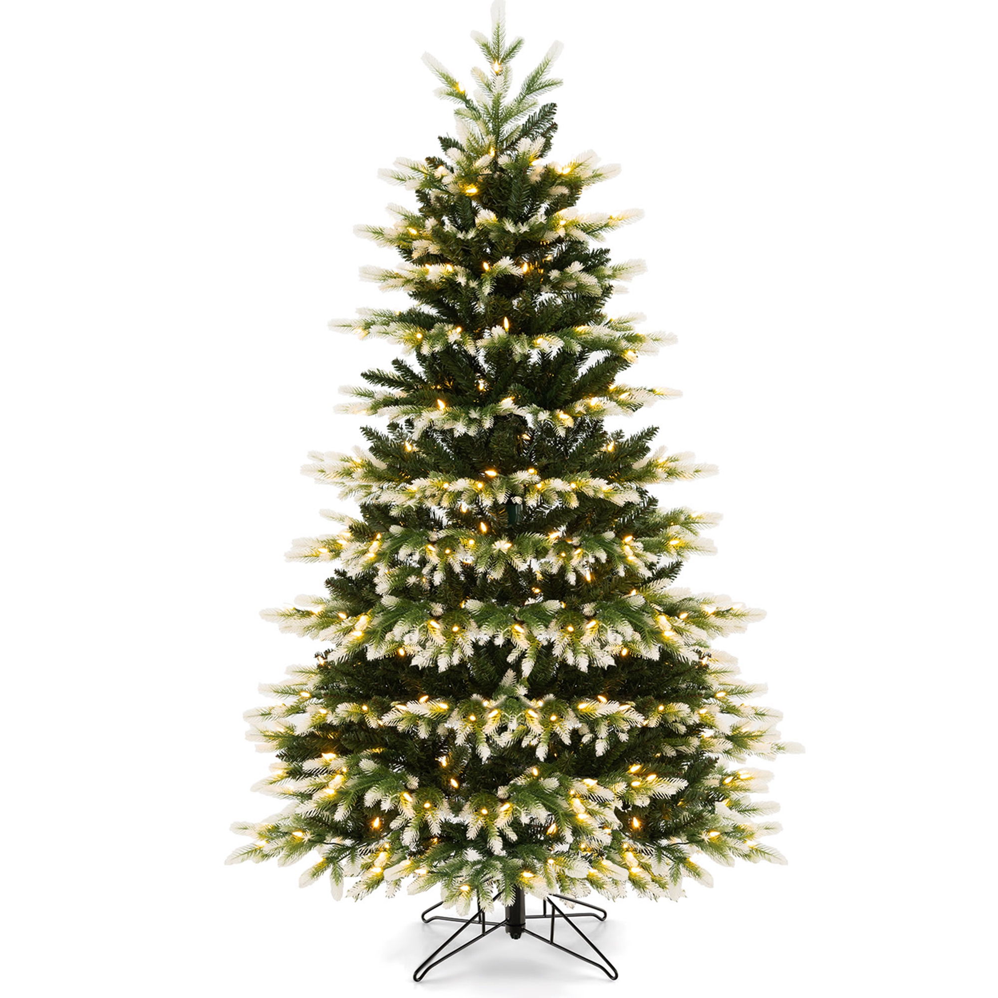 Costway 6 FT Pre-Lit Christmas Tree 3 Modes Hinged