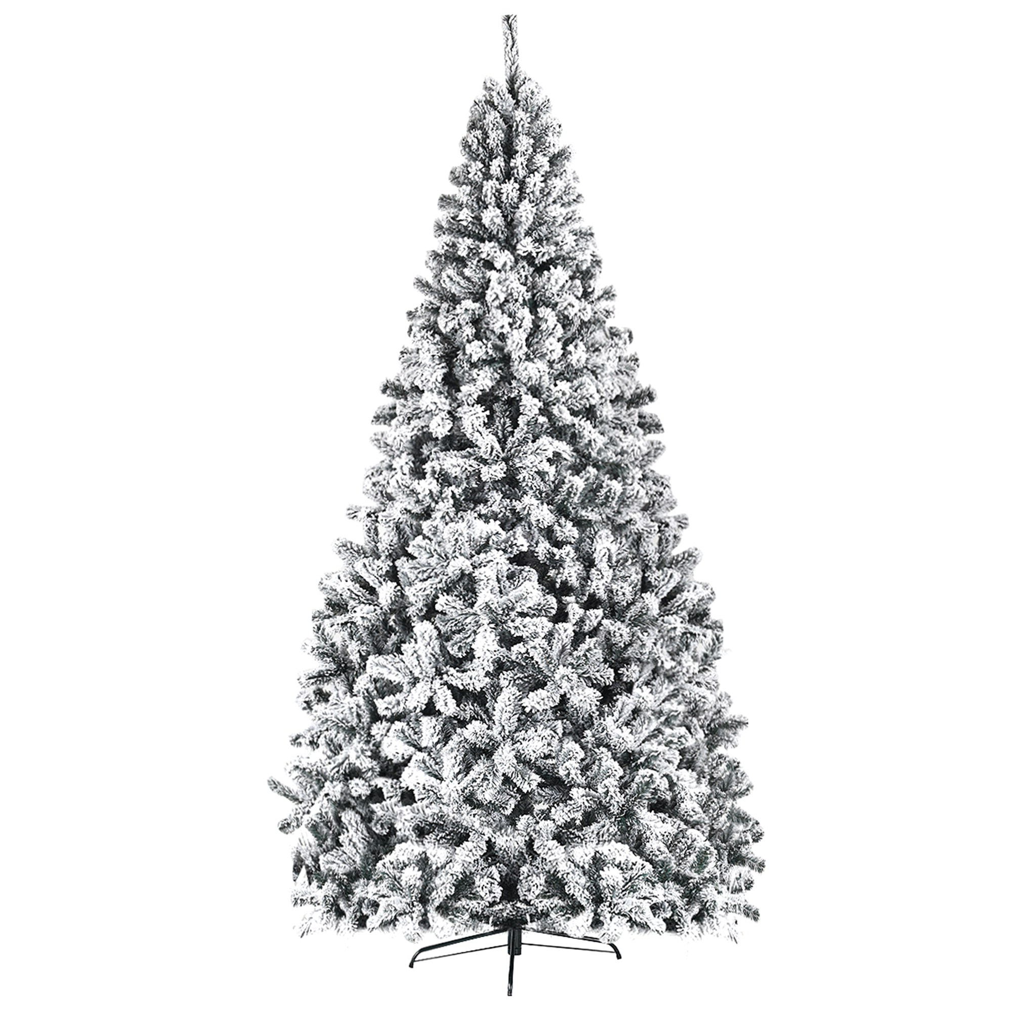 Costway 9ft Premium Snow Flocked Hinged Artificial Christmas