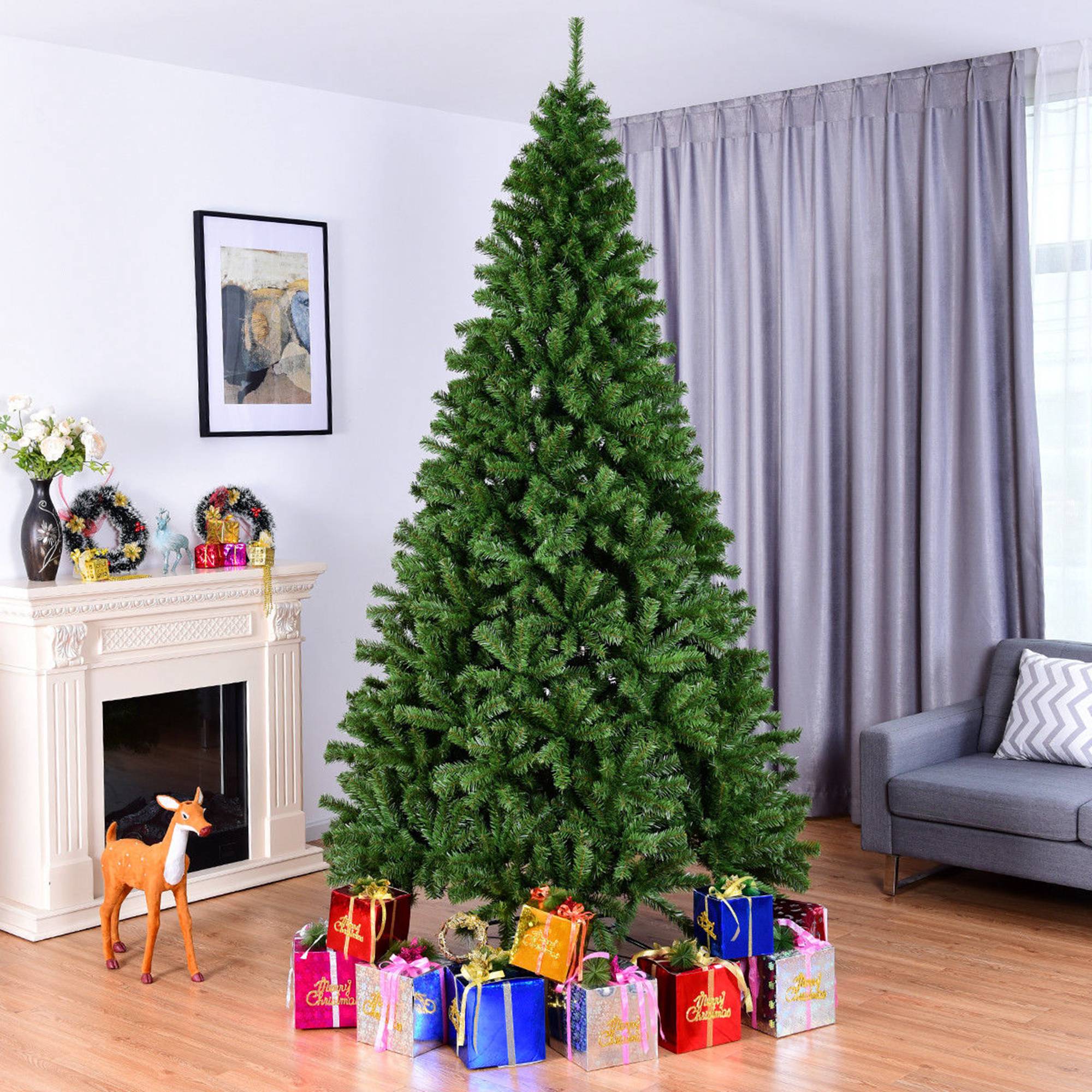 Costway 9FT PVC Artificial Christmas Tree 2132 Tips