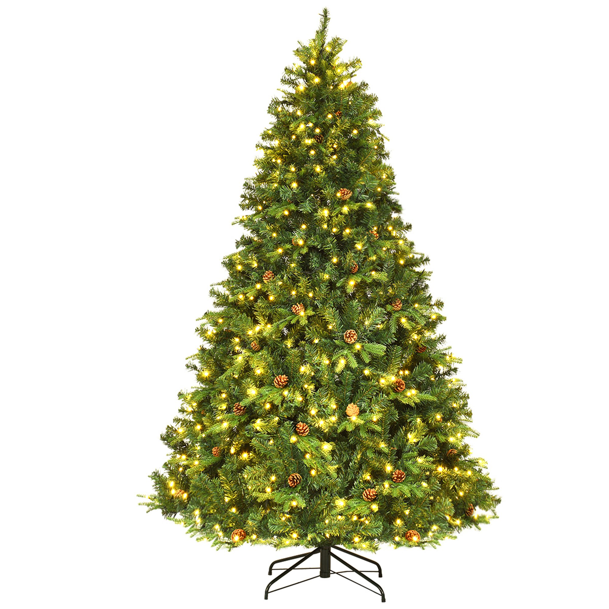 Costway 7.5Ft Pre-Lit Artificial Christmas Tree 1125 tips