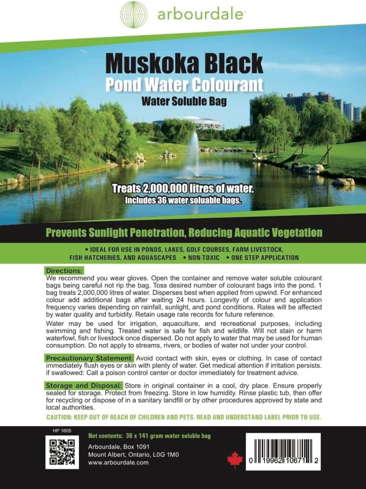 Muskoka Black Pond  Dye - 36 Pack