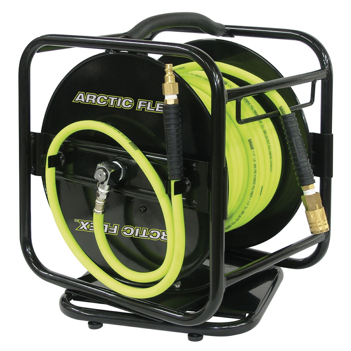 100ft x 1/4" Manual Air Hose Reel w/ Hybrid Polymer Hose