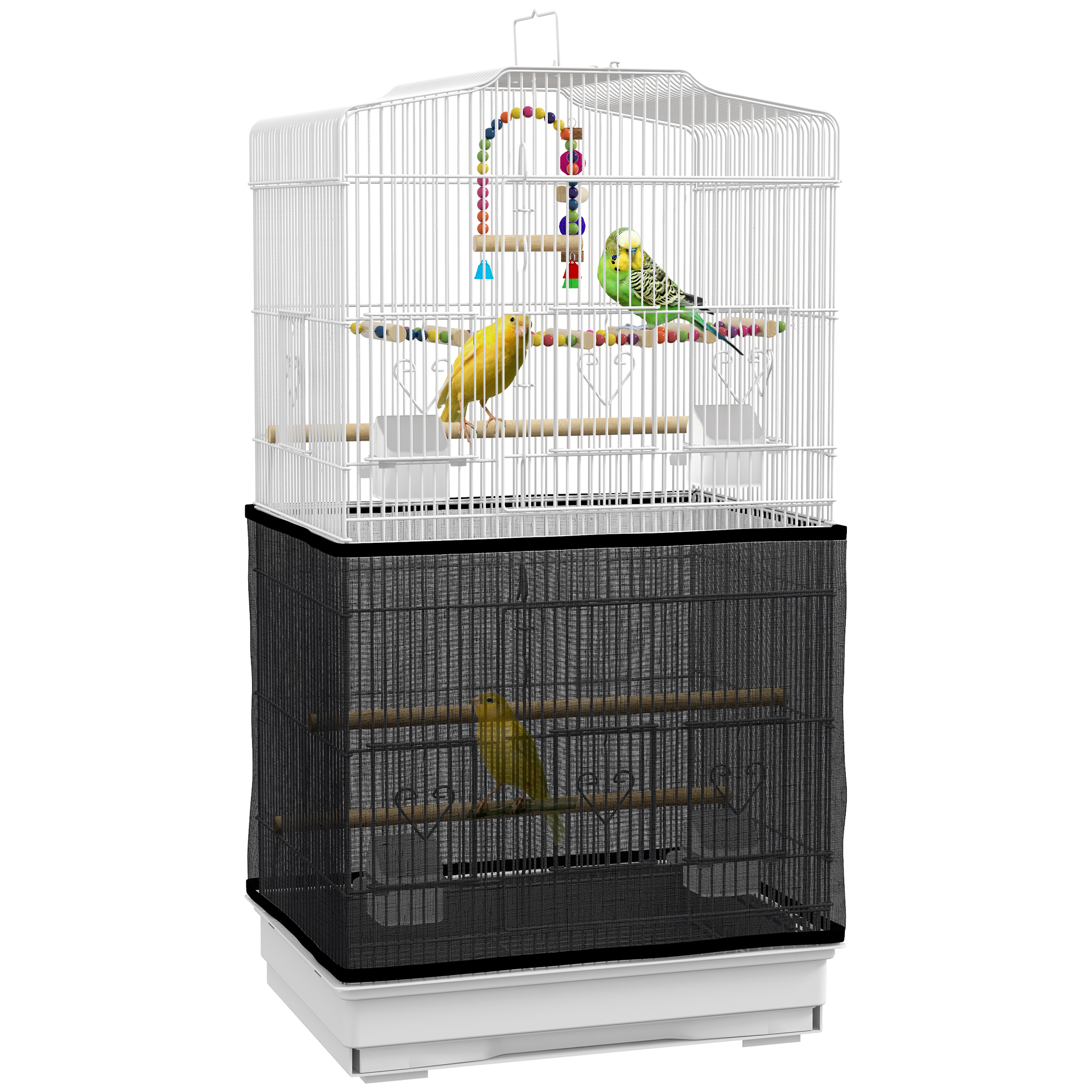 36" Bird Cage with Accessories, Handle, Mesh Cover, Tray